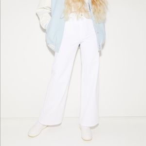 Wide leg twill pants